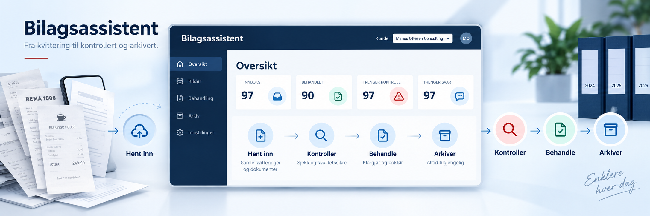 Bilagsassistent – automatisert innhenting og strukturering av kvitteringer og bilag
