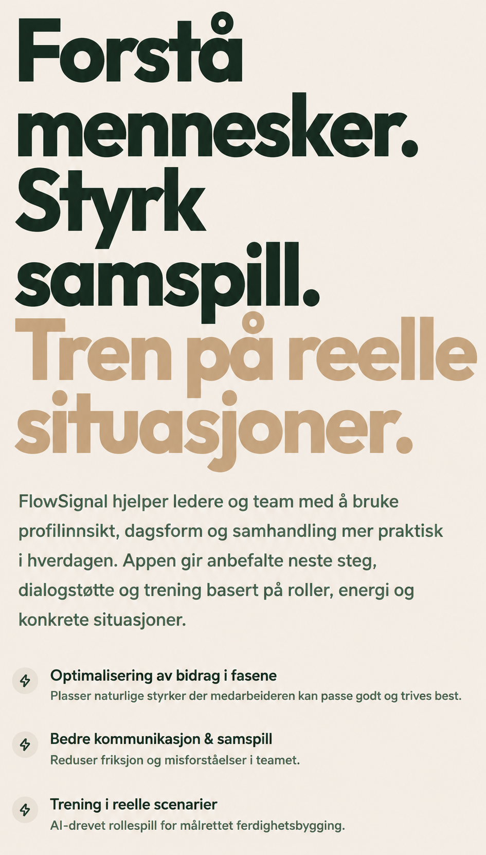 FlowSignal – Bruk mennesker riktigere i salg, profil, samspill og trening